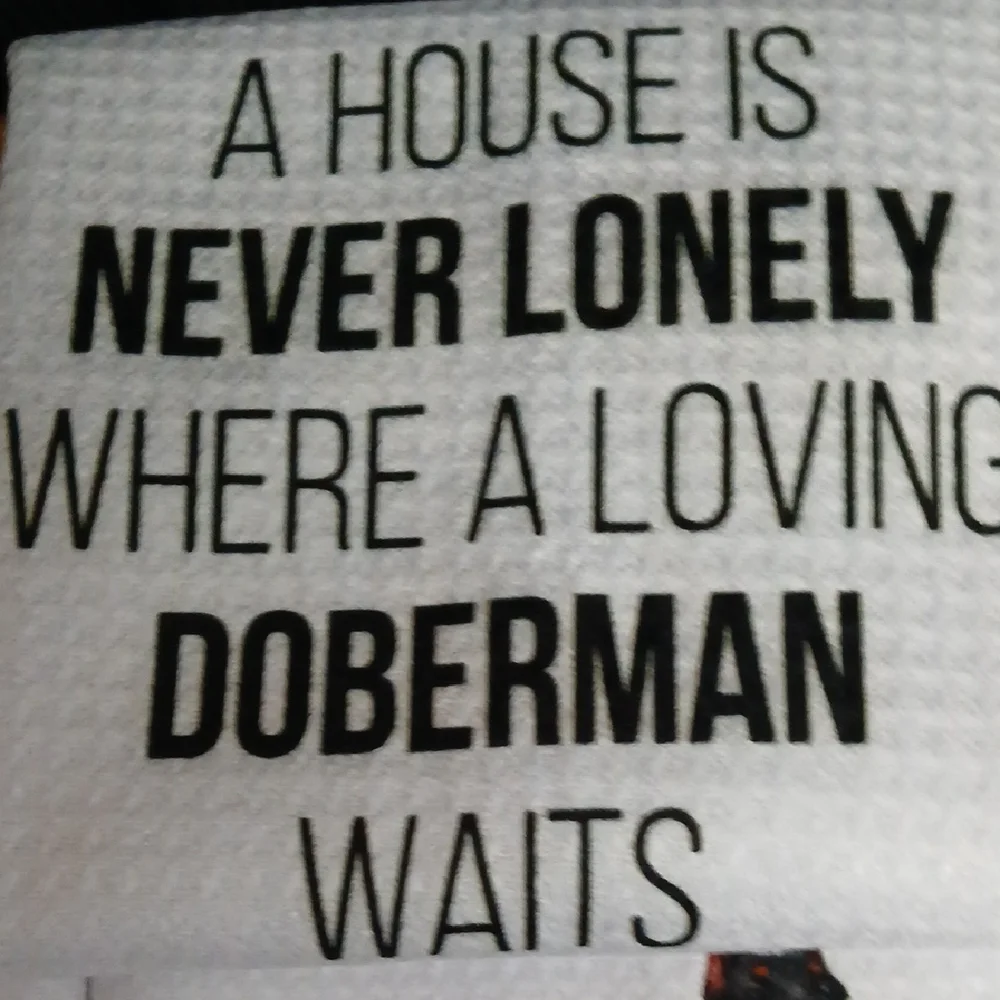 Doberman Themed Dog Towels - Black and White